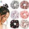 Handmade Fresh Floral Chiffon Scrunchie Hair Tie With High Elasticity Fabric Ponytail Holder