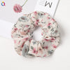Handmade Fresh Floral Chiffon Scrunchie Hair Tie With High Elasticity Fabric Ponytail Holder