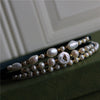 Handmade Freshwater Baroque Pearl Hairpin Hairband For Women Medieval Style Retro Dark Green Hair Accessory