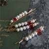 Handmade Freshwater Pearl And Zircon Side Clip Hairpin Simple Elegant Retro Style Women's Word Clip Hair Accessory
