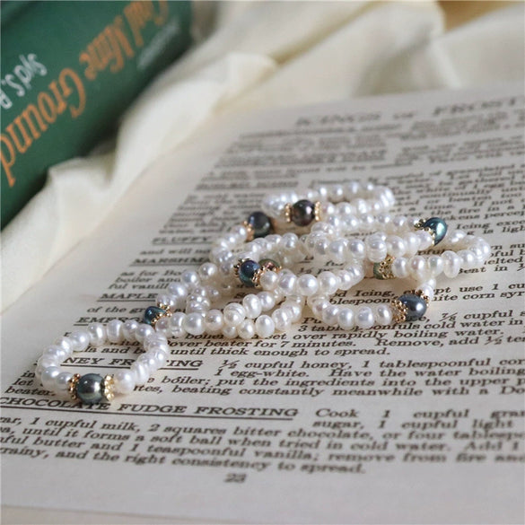 Handmade Freshwater Pearl Beaded Ring With The Crown Pattern Retro Fashion Elegant Unisex
