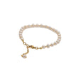 Handmade Freshwater Pearl Bracelets Electroplated Geometric Style For Girls