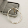 Handmade Freshwater Pearl Bracelets Electroplated Geometric Style For Girls