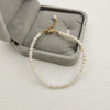 Handmade Freshwater Pearl Bracelets Electroplated Geometric Style For Girls