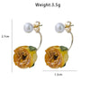 Handmade Freshwater Pearl Flower Geometric Earrings