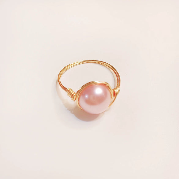 Handmade Freshwater Pearl Geometric Ring Fashion Elegant Versatile Unisex Ring For Women