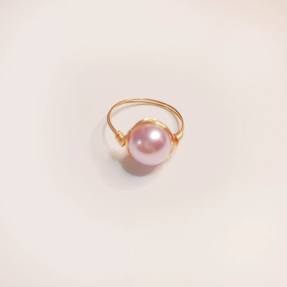 Handmade Freshwater Pearl Geometric Ring Fashion Elegant Versatile Unisex Ring For Women