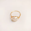 Handmade Freshwater Pearl Geometric Ring Fashion Elegant Versatile Unisex Ring For Women