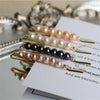 Handmade Freshwater Pearl Geometric Word Hair Clip For Women Elegant Natural Side Hairpin Accessory