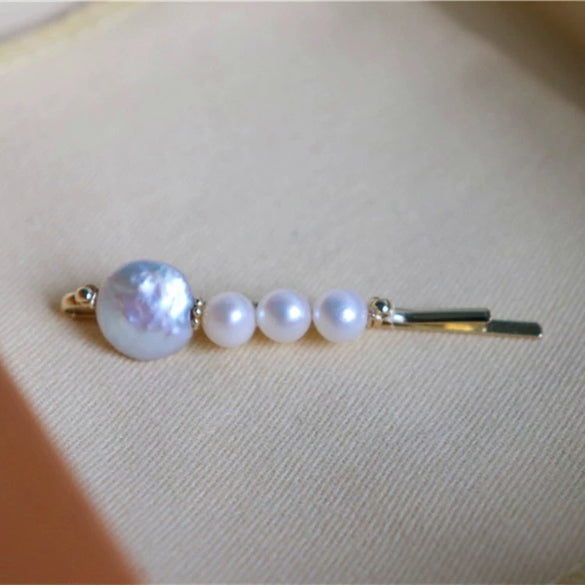 Handmade Freshwater Pearl Hairpin Side Clip For Women