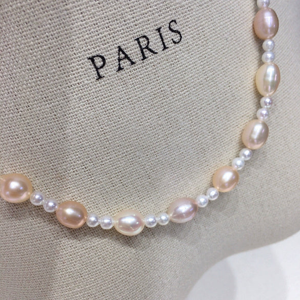 Handmade Freshwater Pearl Necklace With S925 Sterling Silver In Rice And Droplet Shapes Highend Design