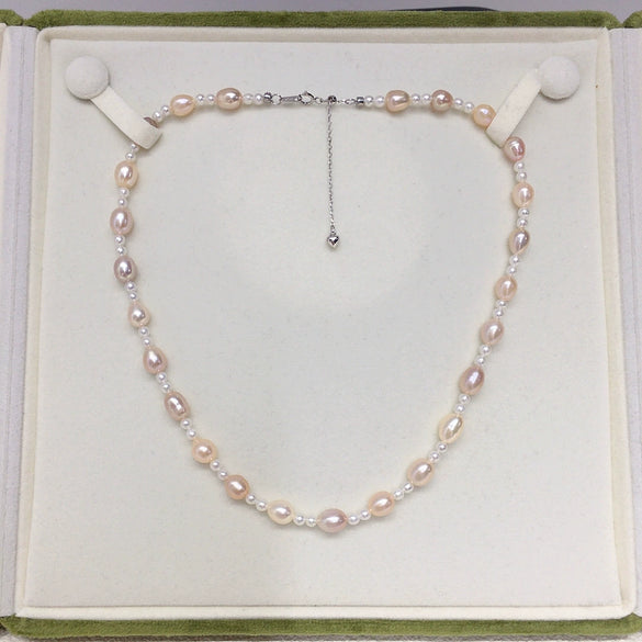 Handmade Freshwater Pearl Necklace With S925 Sterling Silver In Rice And Droplet Shapes Highend Design