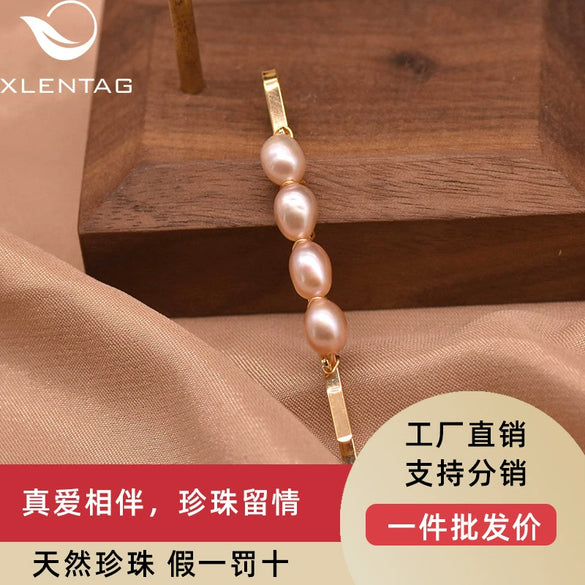 Handmade Freshwater Pearl Word Hairpin For Women Fashion Casual Hair Accessories