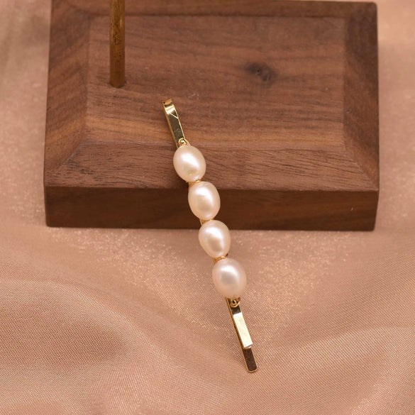 Handmade Freshwater Pearl Word Hairpin For Women Fashion Casual Hair Accessories