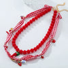 Handmade Fruit Shaped Artificial Crystal Necklace Fashion Style Hand Knitting Craft For Women