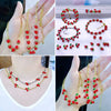 Handmade Fruit Style Copper Strawberry Cherry Pendant Bracelet Necklace Accessories With Dripping Oil Design
