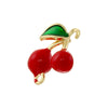 Handmade Fruit Style Copper Strawberry Cherry Pendant Bracelet Necklace Accessories With Dripping Oil Design