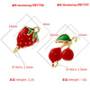 Handmade Fruit Style Copper Strawberry Cherry Pendant Bracelet Necklace Accessories With Dripping Oil Design
