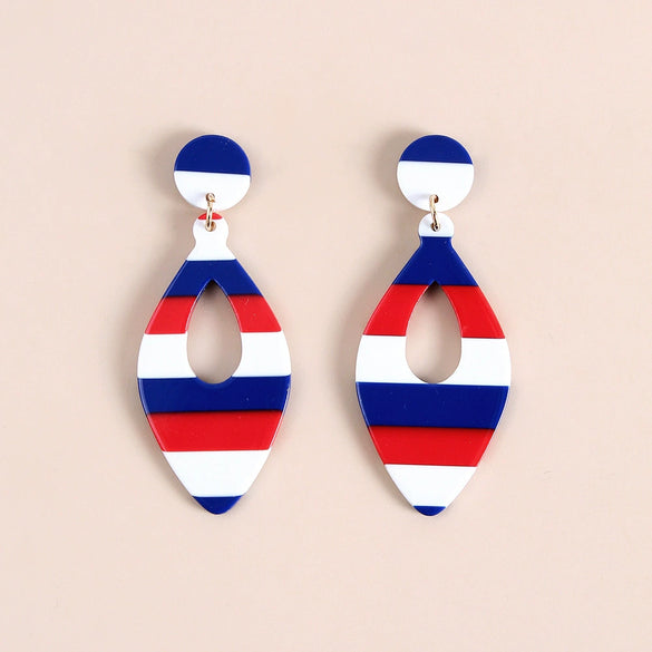 Handmade Geometric Acrylic Round Heart And Star Statement Earrings For Unisex Fashion Jewelry