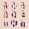 Handmade Geometric Acrylic Round Heart And Star Statement Earrings For Unisex Fashion Jewelry
