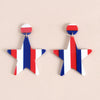Handmade Geometric Acrylic Round Heart And Star Statement Earrings For Unisex Fashion Jewelry