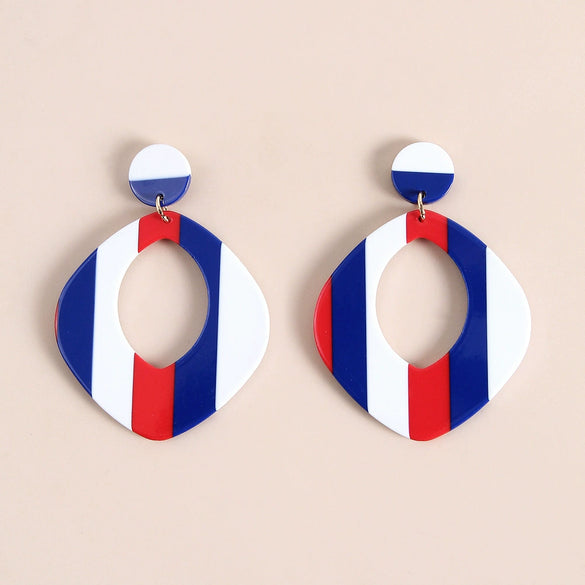 Handmade Geometric Acrylic Round Heart And Star Statement Earrings For Unisex Fashion Jewelry