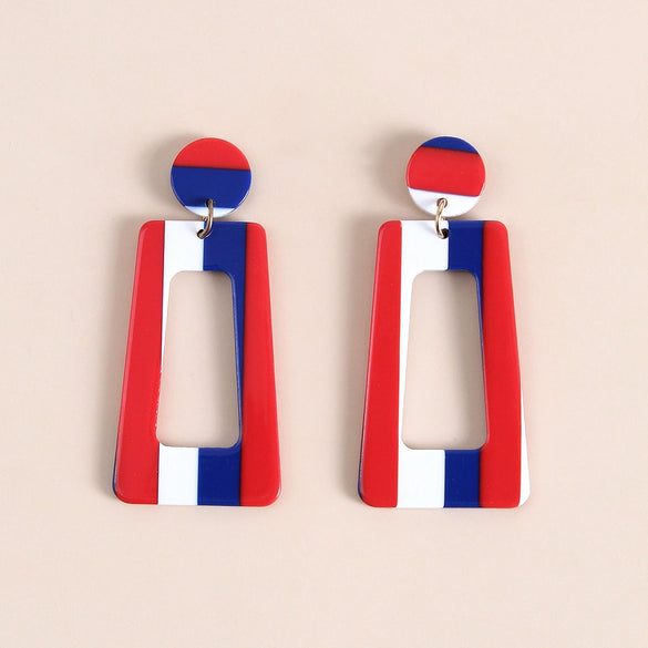 Handmade Geometric Acrylic Round Heart And Star Statement Earrings For Unisex Fashion Jewelry