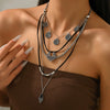 Handmade Geometric Alloy Pendant Necklace With Mixed Materials Medieval Style Chain Jewelry For Women Wholesale
