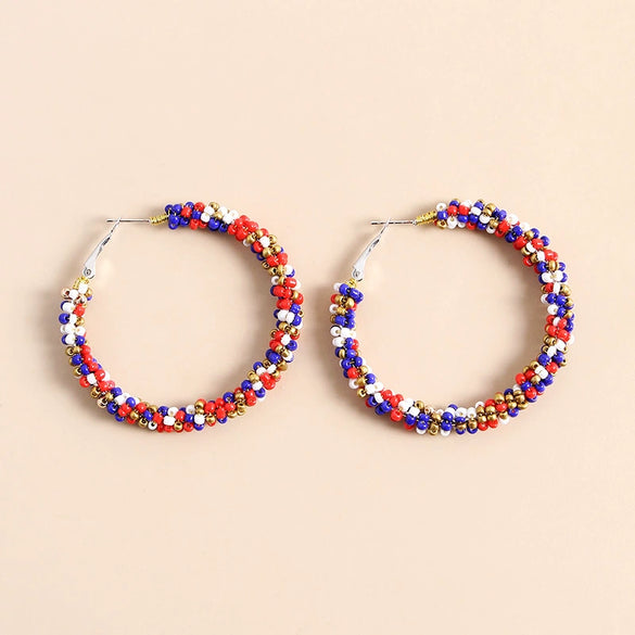 Handmade Geometric Beaded Earrings For Women Versatile Fashion Jewelry Wholesale