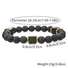 Handmade Geometric Black Frosted Volcanic Stone Bracelet Unisex Hand Jewelry Accessories