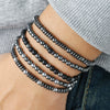 Handmade Geometric Black Iron Stone Bracelet For Couple
