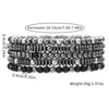 Handmade Geometric Black Iron Stone Bracelet For Couple