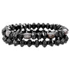 Handmade Geometric Black Iron Stone Bracelet For Couple