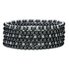 Handmade Geometric Black Iron Stone Bracelet For Couple