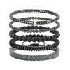 Handmade Geometric Black Iron Stone Bracelet For Couple