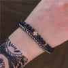 Handmade Geometric Black Iron Stone Bracelet For Couple