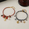 Handmade Geometric Bracelet With Coral Natural Freshwater Pearl Rope And Copper