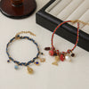 Handmade Geometric Bracelet With Coral Natural Freshwater Pearl Rope And Copper