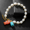 Handmade Geometric Ceramic Turquoise Pearl Starfish Fish Bracelet Unisex