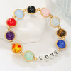 Handmade Geometric Glass Beads Gradient Color Luminous Letter Friendship Couple Bracelet