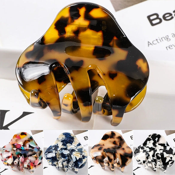 Handmade Geometric Rhombus Acetate Acrylic Hair Claw Clip For Women Minimalist Ponytail Hair Accessory