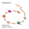 Handmade Geometric Stainless Steel Electroplating Fiveflower Bracelet For Girls