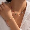 Handmade Geometric Stainless Steel Electroplating Fiveflower Bracelet For Girls