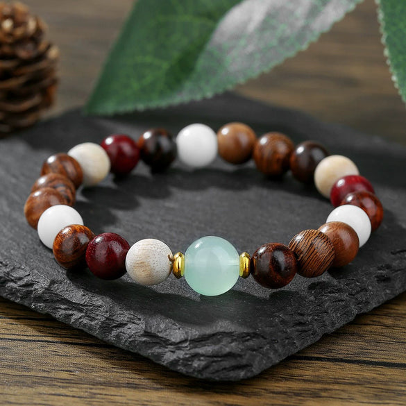 Handmade Geometric Style Unisex Bracelet Jewelry With Black Gallstone And Turquoise