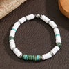 Handmade Geometric Style Unisex Bracelet Jewelry With Black Gallstone And Turquoise