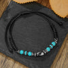 Handmade Geometric Style Unisex Bracelet Jewelry With Black Gallstone And Turquoise