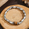 Handmade Geometric Style Unisex Bracelet Jewelry With Black Gallstone And Turquoise