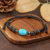 Handmade Geometric Style Unisex Bracelet Jewelry With Black Gallstone And Turquoise