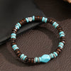 Handmade Geometric Style Unisex Bracelet Jewelry With Black Gallstone And Turquoise
