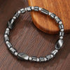 Handmade Geometric Style Unisex Bracelet Jewelry With Black Gallstone And Turquoise